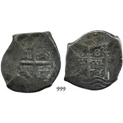 Potosí, Bolivia, cob 8 reales, 1706Y, scarce.