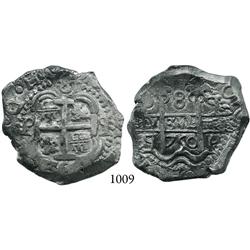 Potosí, Bolivia, cob 8 reales, 1750q.