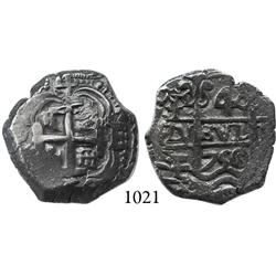 Potosí, Bolivia, cob 4 reales, 1750E, scarce.