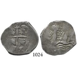 Potosí, Bolivia, cob 2 reales, 1655E.