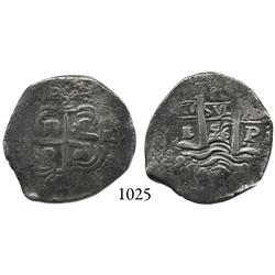 Potosí, Bolivia, cob 2 reales, 1656E.