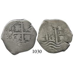 Potosí, Bolivia, cob 2 reales, 1662E.
