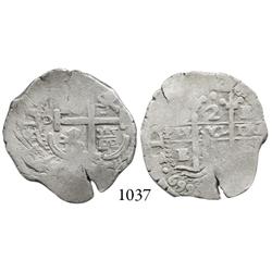 Potosí, Bolivia, cob 2 reales, 1669E, scarce.