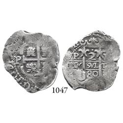 Potosí, Bolivia, cob 2 reales, 1680V.