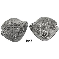 Potosí, Bolivia, cob 2 reales, 1689VR.