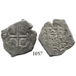 Potosí, Bolivia, cob 2 reales, 1693VR.