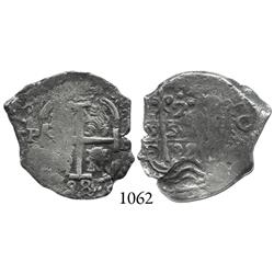 Potosí, Bolivia, cob 2 reales, 1698F.