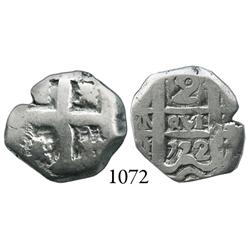 Potosí, Bolivia, cob 2 reales, 1772(V)-Y.
