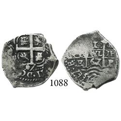 Potosí, Bolivia, cob 1 real, 1667E, Charles II.