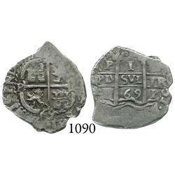 Potosí, Bolivia, cob 1 real, 1669E.