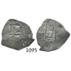 Potosí, Bolivia, cob 1 real, 1673/2E, rare overdate.