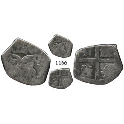 Bogotá, Colombia, cob 1/2 real, Philip IV, assayer not visible, quadrants of cross typically transpo