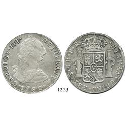 Potosí, Bolivia, bust 8 reales, Charles III, 1780/9PR.