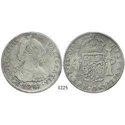 Potosí, Bolivia, bust 8 reales, Charles III, 1787PR.