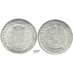 Santiago, Chile, peso, 1884.