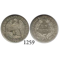 Santiago, Chile, décimo, 1894/3, encapsulated NGC MS-65.
