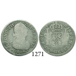 Bogotá, Colombia, bust 1 real, Ferdinand VII, 1816FJ.