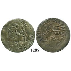 Cartagena, Colombia, copper 2 reales, 1814, rare.