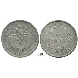 Bogotá, Colombia, 1 peso, 1859.