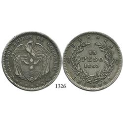 Bogotá, Colombia, 1 peso, 1863.