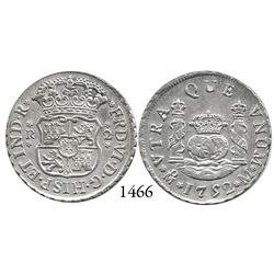 Mexico City, Mexico, pillar 2 reales, Ferdinand VI, 1752M.
