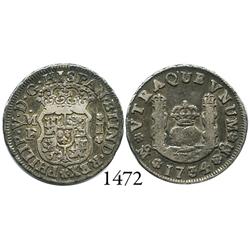 Mexico City, Mexico, pillar 1 real, Philip V, 1734MF.