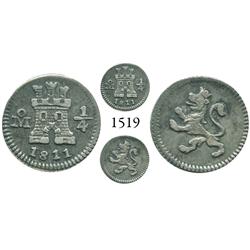 Mexico City, Mexico, 1/4 real, Ferdinand VII, 1811.
