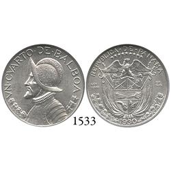 Panama City, Panama, quarter Balboa, 1930, encapsulated NGC MS-63.