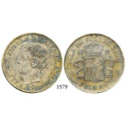 Puerto Rico (under Spain), peso, Alfonso XIII, 1895.