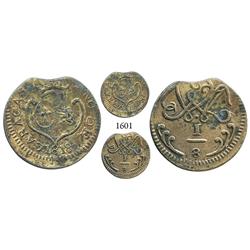 Caracas, Venezuela, copper 1/8 real, 1818, rare.