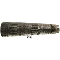 Ornate wooden knife handle.