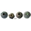 Image 1 : Lot of 3 ornate, bronze, filigree beads (plus half of another) with blue enamel.