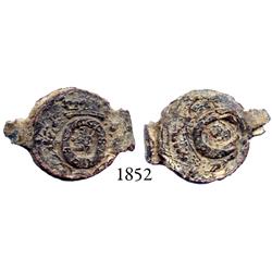 Lead textile seal dated 1640.