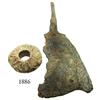 Image 1 : Viking iron knife and lead loom weight from Estonia, 10th-11th century AD.