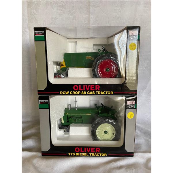 A+B  Oliver 1/16 Row Crop 88 Gas Tractor and 770 Diesel Tractor