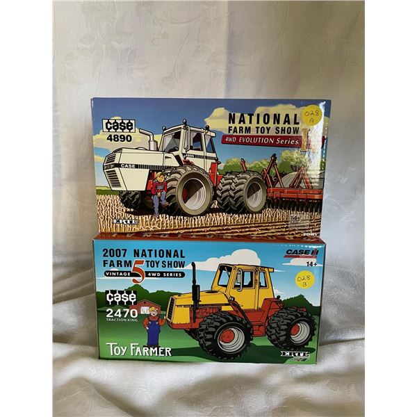 A+B  2014 National Case 4890 Farm Toy Show 1/32 4WD Evolution Series II and 2007 National Farm Toy S