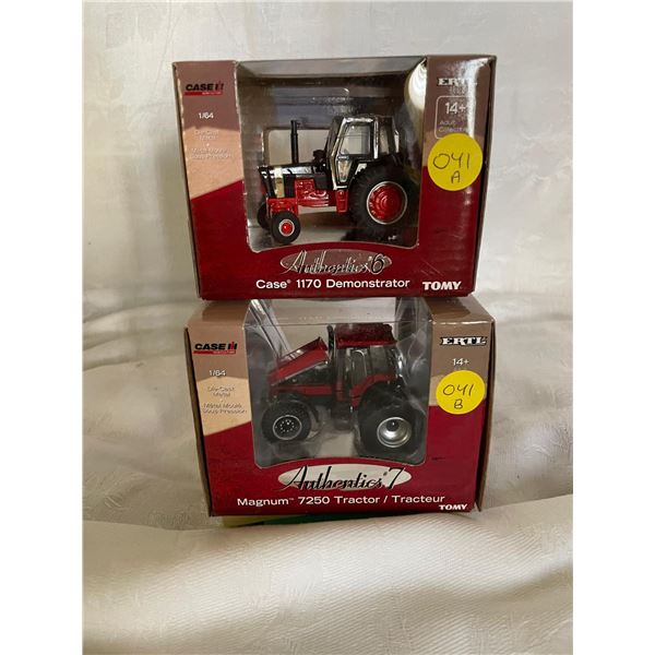 A+B  Authentics #6 Case 1170 Demonstrator 1/64 and Authentics #7 Case Magnuum 7250 Tractor 1/64