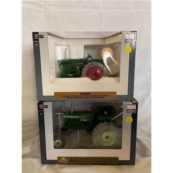A+B  Oliver highly detailed Super 66 Gas Tractor with Two-Row 1095 Cultivator 1/16 and Oliver 1850 W