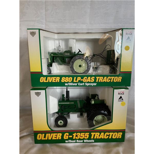 A+B  Oliver 880 LP-Gas Tractor w/Oliver Cart Sprayer Limited Edition 1/16 and Oliver G-1355 Tractor 