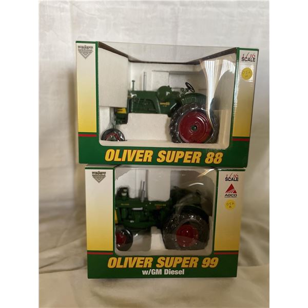 A+B  Oliver Super 88 Hi-Crop L.P. Gas Tractor Limited Edition 1/16 and Oliver Super 99 w/GM Diesel, 