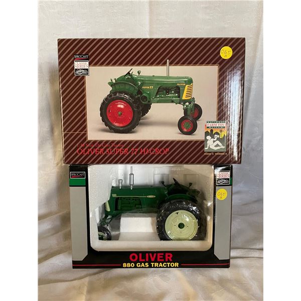 A+B  Oliver Super 77 HI-Crop, National Farm Toy Museum 1/16 and Oliver 880 Gas Tractor 1/16