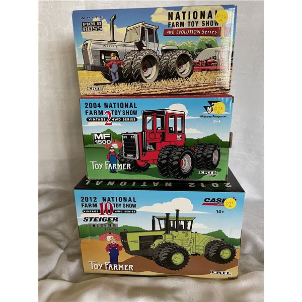 A+B+C  2013 National Farm Toy Show Field Boss 1/32 and 2004 National Farm Toy Show MF 1500 1/32 and 