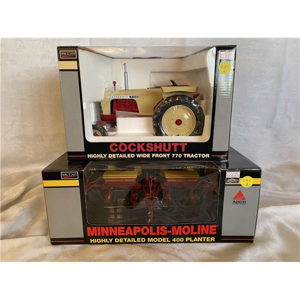 A+B  Cockshutt Highly Detailed Wide Front 770 Tractor and Minneapolis-Moline Highly Detailed Model 4