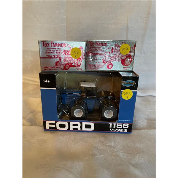 A+B+C  Ford 1156 Versatile and Toy Farmer 660 Tractor 1/64 and Toy Farmer MF Spirit of America 1155 