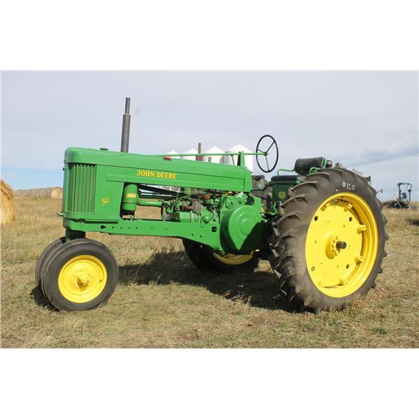JD #50 SN- 5024875, gas, styled, pulley, nice restoration, Elec. Start (will start with some effort)