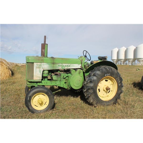 JD 730 Black Dash, SN- 7317370, P.S., pup engine, diesel, original, single hyd, PTO, pulley