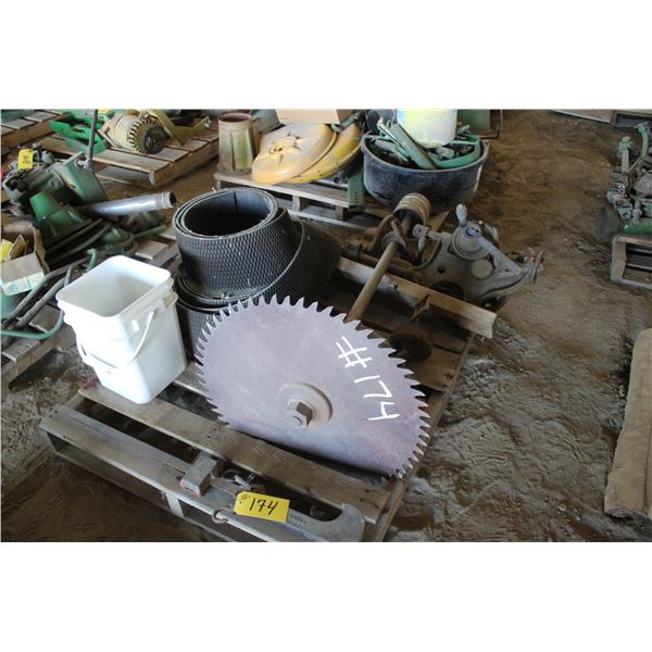 Saw Mandrel, Belting, Torch, Ice Cream Maker and Misc.