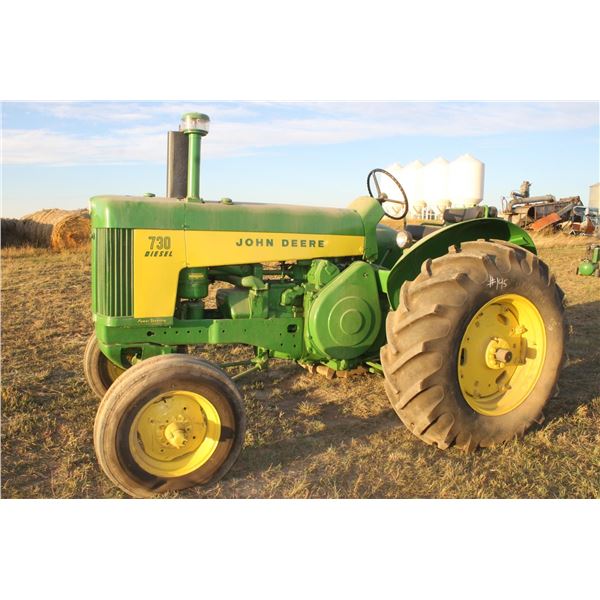 JD 730 SN- 7306561, diesel, power steering, nice restoration, 18.4" x 30" tires, hyds, PTO, pup star