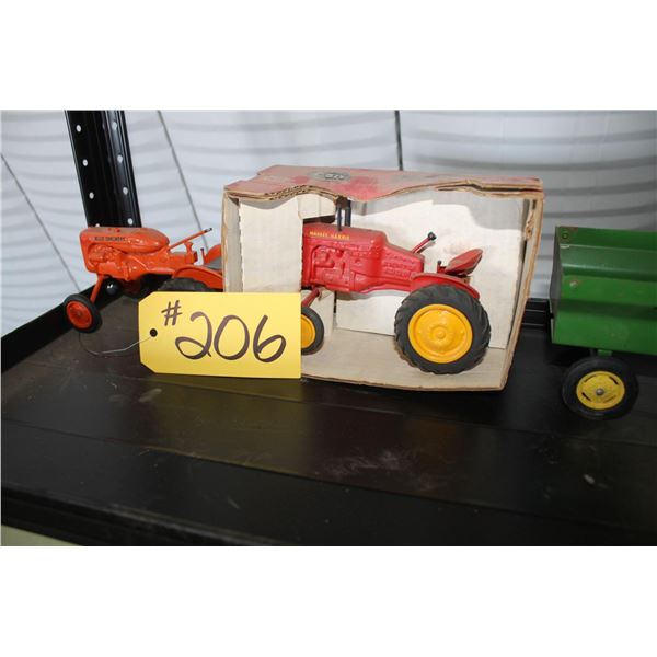A.C. and MH Toy Tractors, Plus Wagon and Grain Box