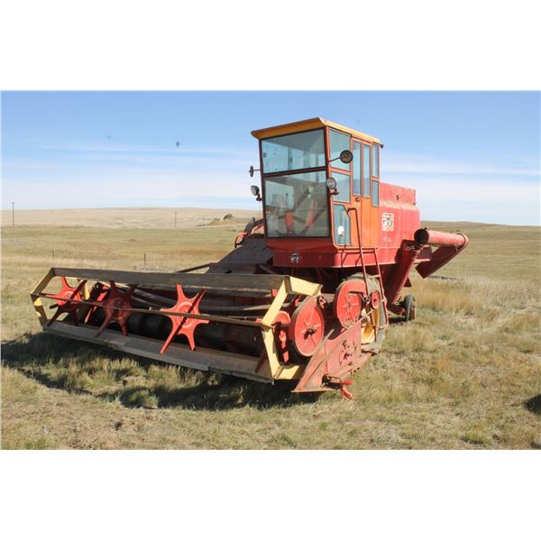 M F Super 92 Combine c/w straight cut header, cab/shedded SN- 93003811